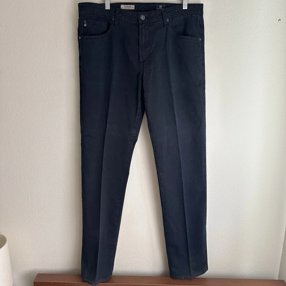 AG‎ Adriano Goldschmied The Graduate Pants Mens 36x34 Black Tailored Leg Sateen